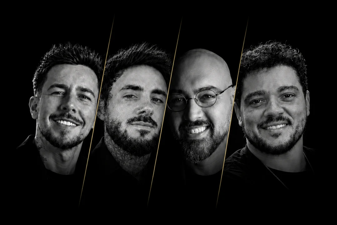 Os quatro mestres da HAIR Business: Allan, Kenny, Gustavo e Wesley